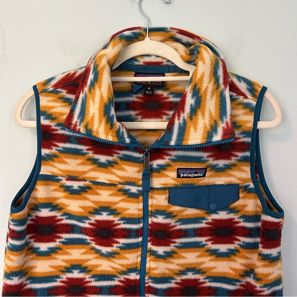 Patagonia Synchilla Aztec Print Fleece Full-Zip Vest Sise Medium - Picture 2 of 9